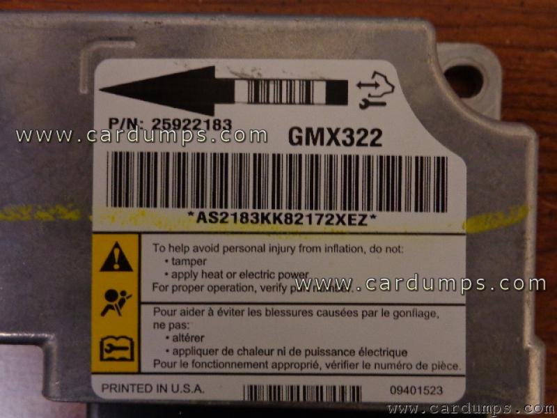 Cadillac CTS 2007 airbag 95160 25922183