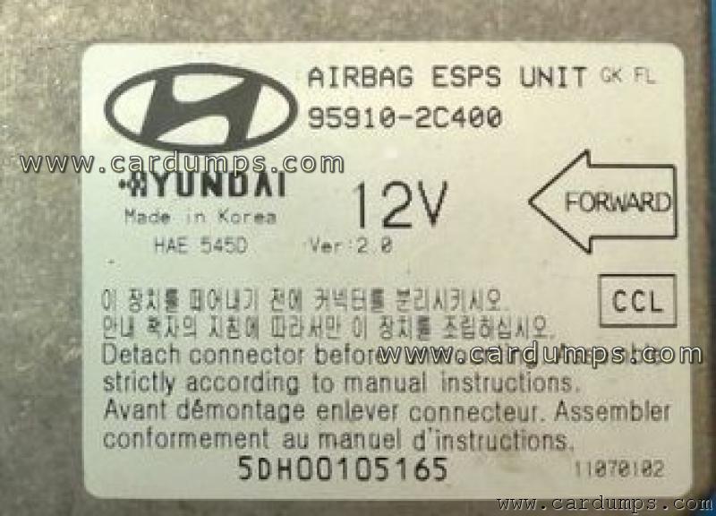 Hyundai Coupe 2007 airbag 9S12DG128 95910-2С400
