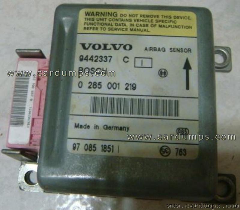 Volvo S70 1997 airbag 68HC11E20 9442337 Bosch 0 285 001 219