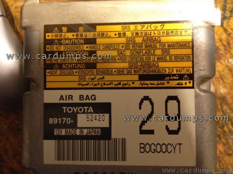 Toyota Sienna 2004 airbag 93c56 89170-52420