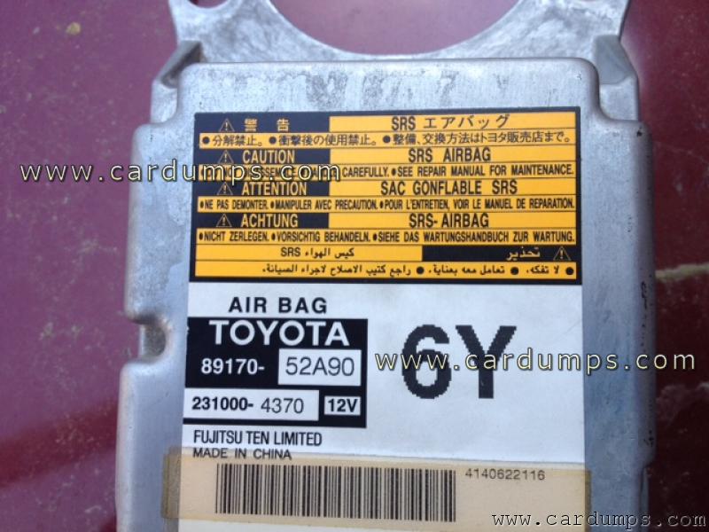 Toyota Yaris 2008 airbag 93c56 89170-52A90 Fujitsu Ten 231000-4370