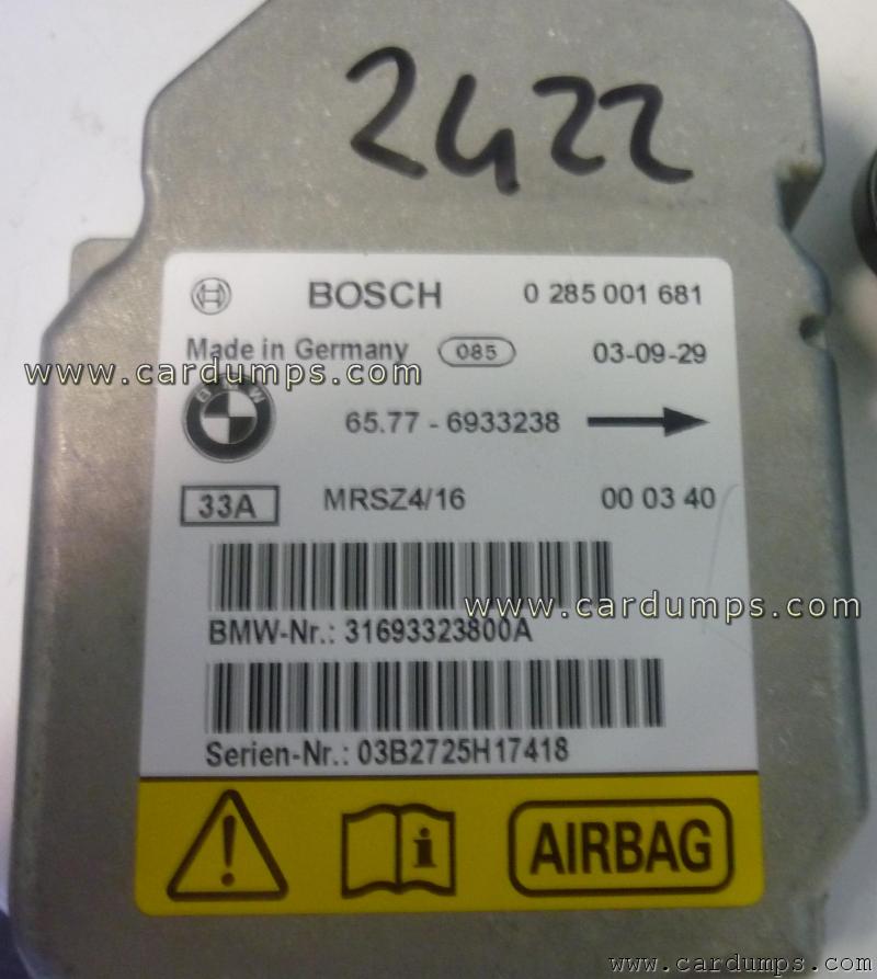 BMW E46 airbag 68HC912D60 65.77 6933238 Bosch 0 285 001 681