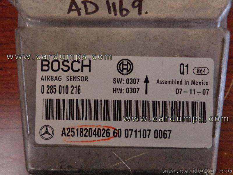 Mercedes W251 2008 airbag 95640 A251 820 40 26 Bosch 0 285 010 216