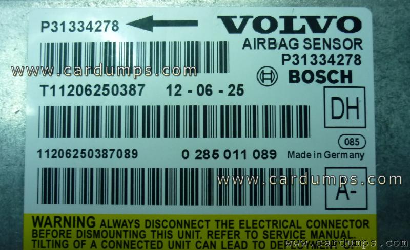 Volvo S80 airbag 95128 P31334278 Bosch 0 285 011 089