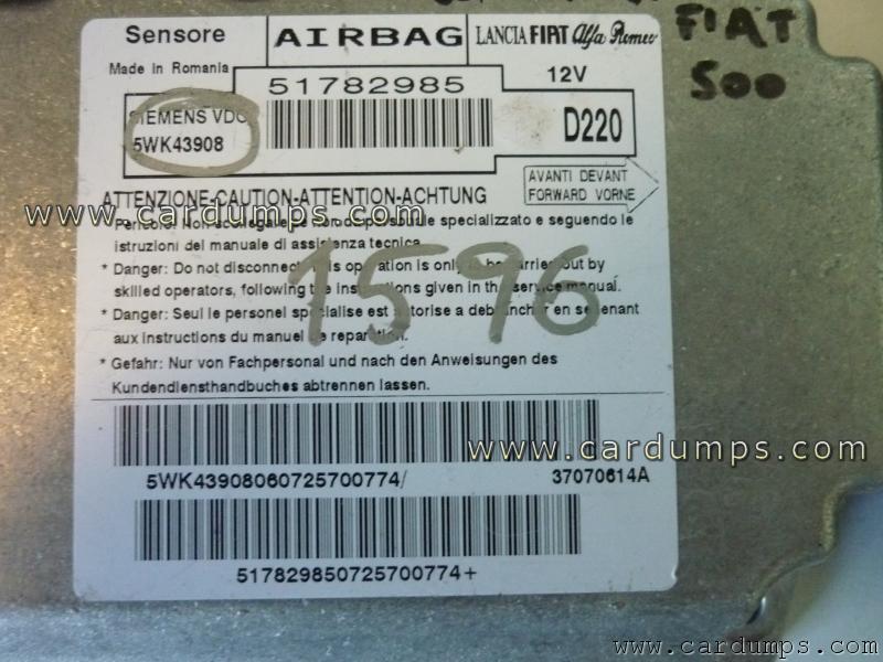 Fiat 500 airbag 95320 51782985 Siemens 5WK43908