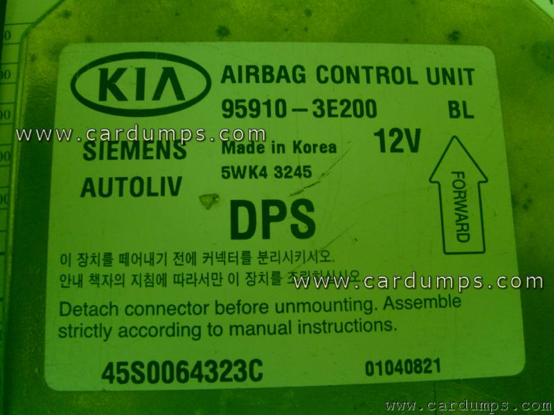 Kia Sorento 2005 airbag 95080 95910-3E200 Siemens 5WK43245