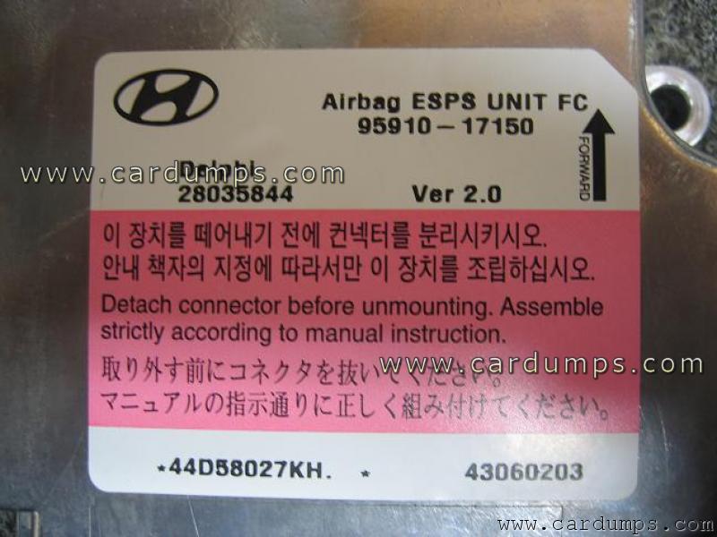 Hyundai Matrix 2006 airbag 68HC08AS32 95910-17150 Delphi 28035844