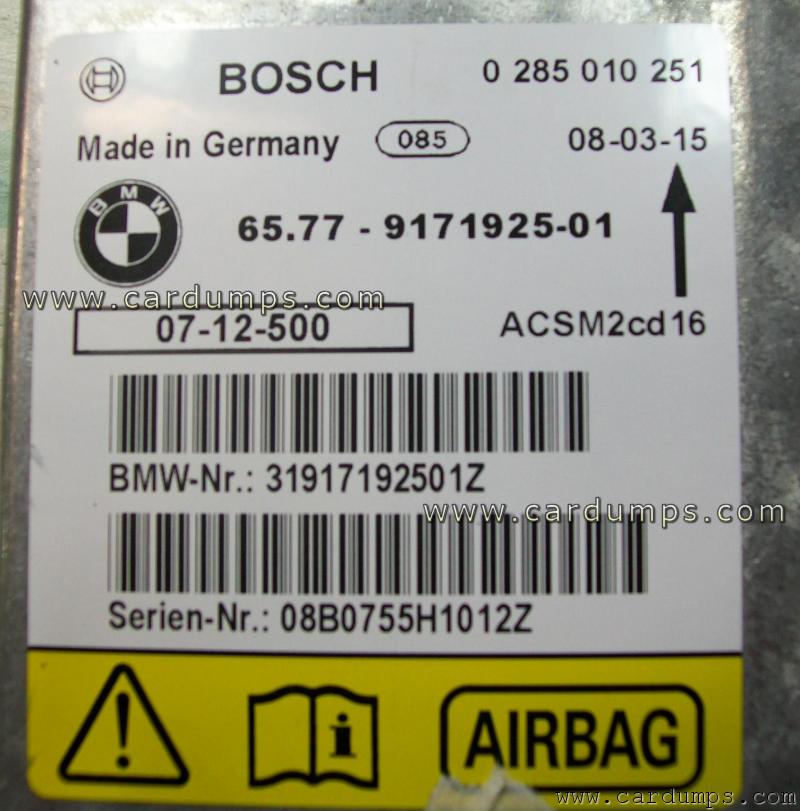 BMW E88 airbag 95128 65.77-9171925-01 Bosch 0 285 010 251