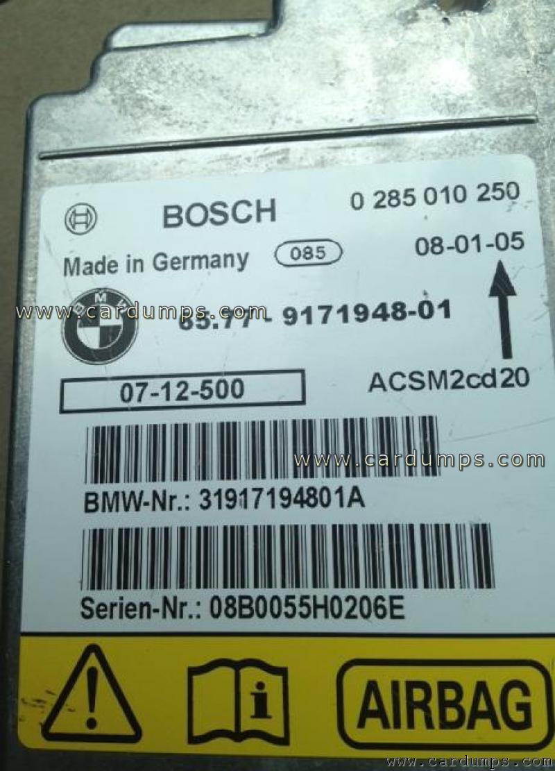 BMW E70 airbag 95128 65.77-9171948-01 Bosch 0 285 010 250