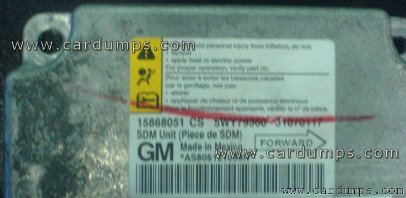 Chevrolet Cobalt airbag 95160 15868051 CS 5WY79360