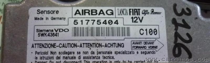 Fiat Bravo airbag 95320 51775404 Siemens VD0 5WK43641