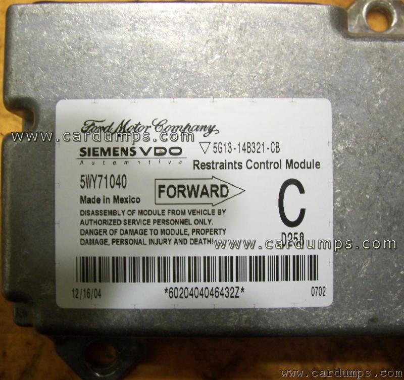Ford Five Hundred airbag 25640 5G13-14B321-CB Siemens 5WY71040