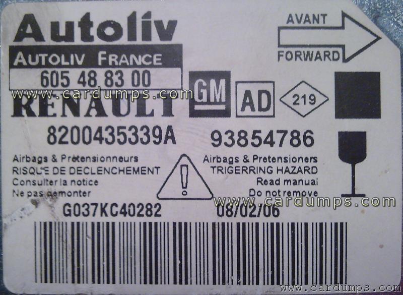 Opel Vivaro airbag 95160 8200 435 339 Autoliv 605 48 83 00