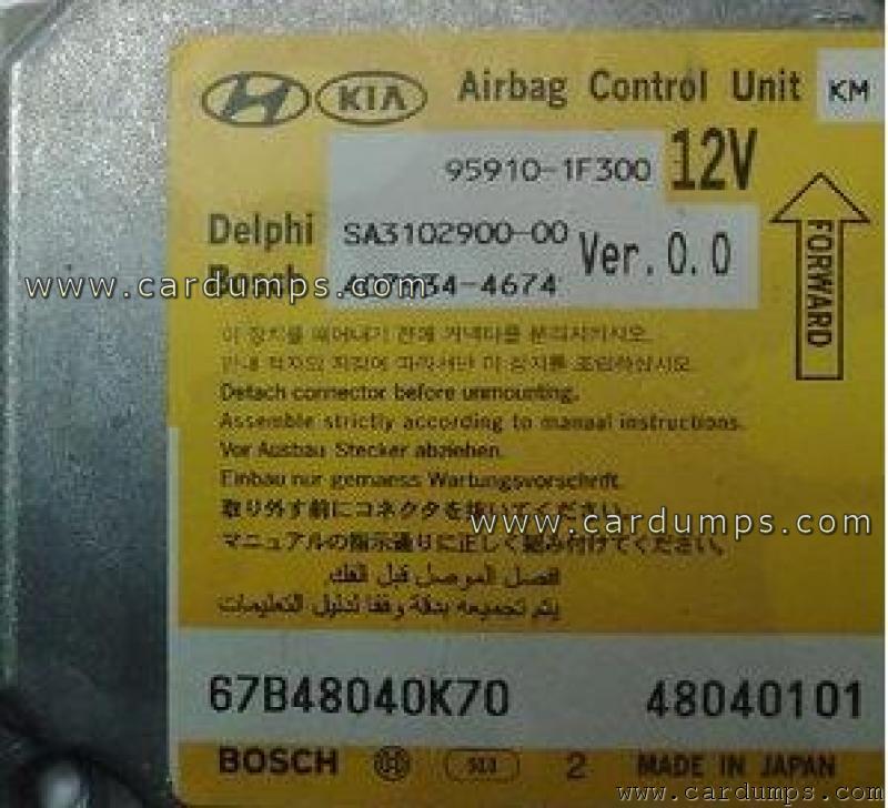 Kia Sportage airbag 9S12DG128E 95910-1F300 Delphi SA3102900-00 Bosch 407934-4674