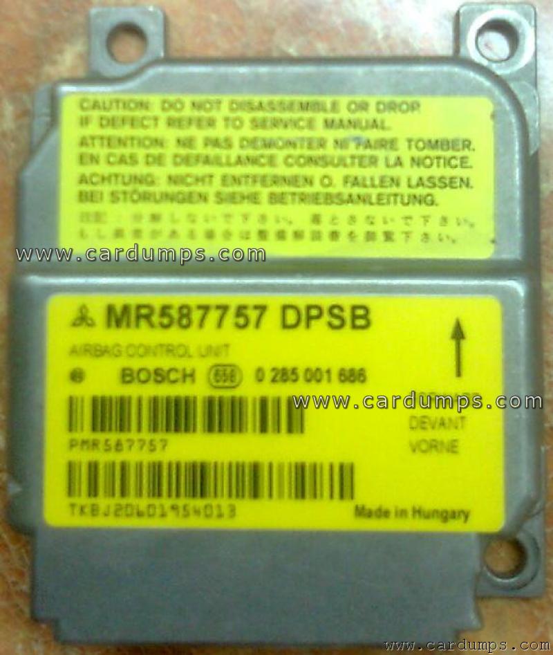 Mitsubishi Colt airbag 9s12DX64 MR587757 DPSB  Bosch 0 285 001 686