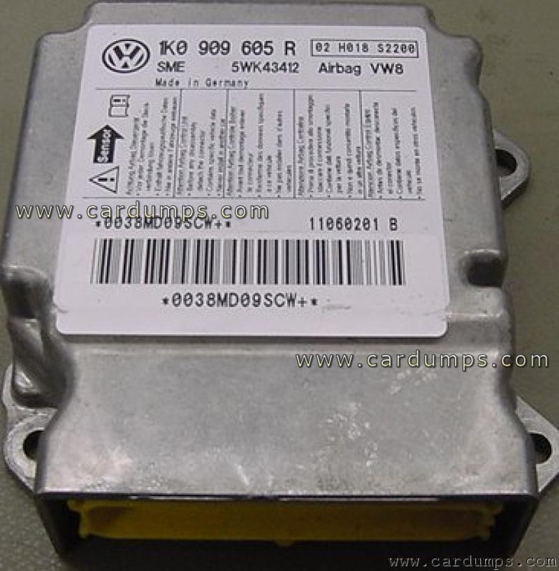 Volkswagen Golf airbag 95160 1K0 909 605 R Siemens 5WK43412