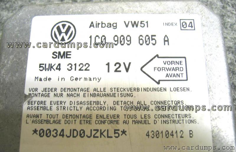 Volkswagen Passat airbag 68HC08AZ32 1C0 909 605 A Siemens 5WK43122
