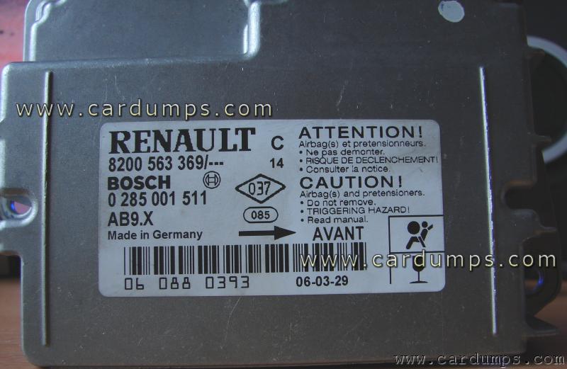 Renault Clio 2007 airbag 95160 8200 563 369  Bosch 0 285 001 511