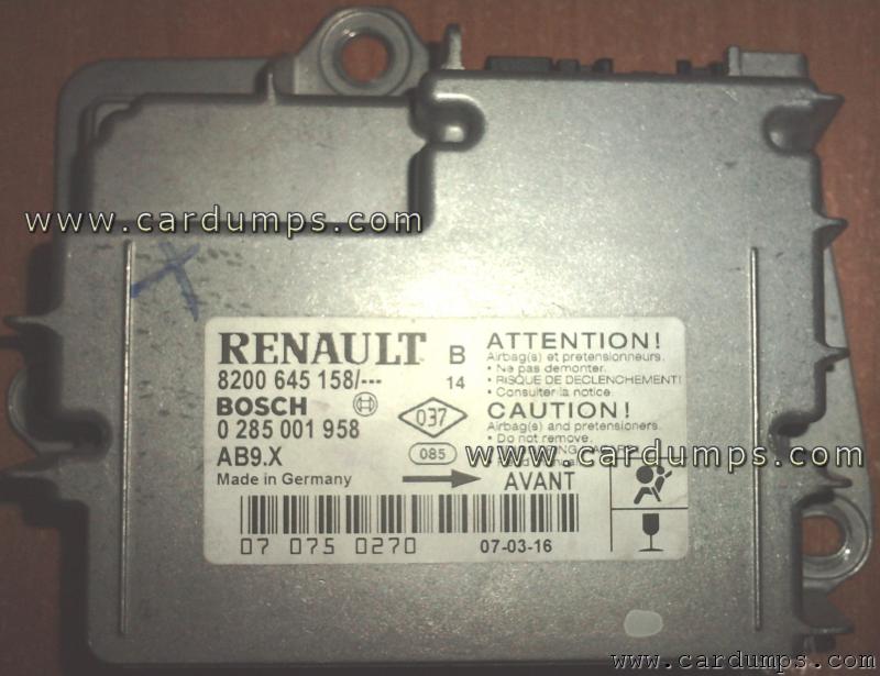 Renault Clio 2007 airbag 95160 8200 645 158 Bosch 0 285 001 958