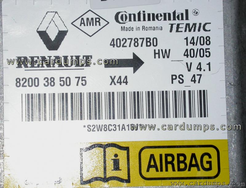 Renault Twingo airbag 95160 8200 385 075 Temic 402787B0
