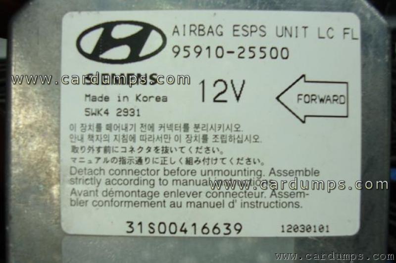 Hyundai Accent airbag 68HC05B16 95910-25500 Siemens 5WK42931