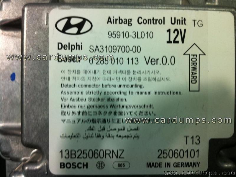 Hyundai Azera airbag 95320 95910-3L010 Delphi SA3109700-00 Bosch 0 285 010 113