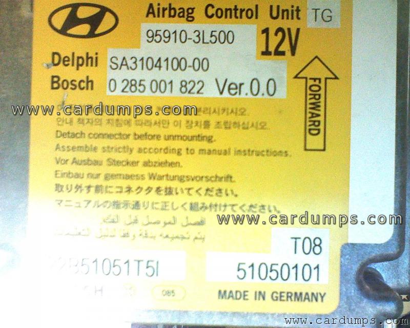 Hyundai Azera airbag 95320 95910-3L500 Delphi SA3104100-00 Bosch 0 285 001 822