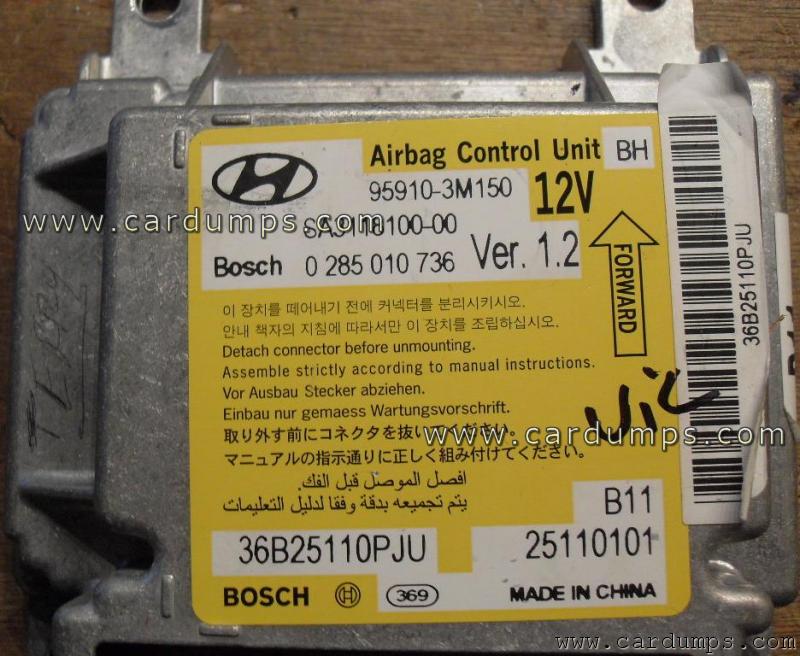 Hyundai Genesis 2009 airbag 95640 95910-3M150 Delphi SA3118100-00 Bosch 0 285 010 736