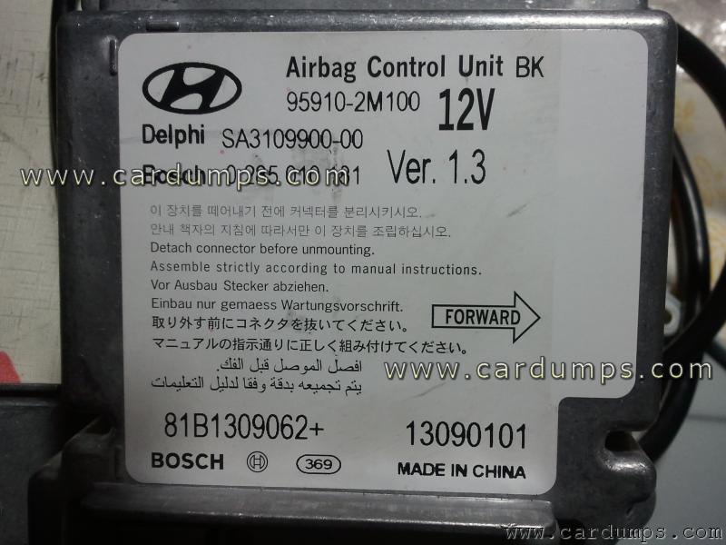 Hyundai Genesis Coupe airbag 95640 95910-2M100 Delphi SA3109900-00 Bosch 0 285 010 181