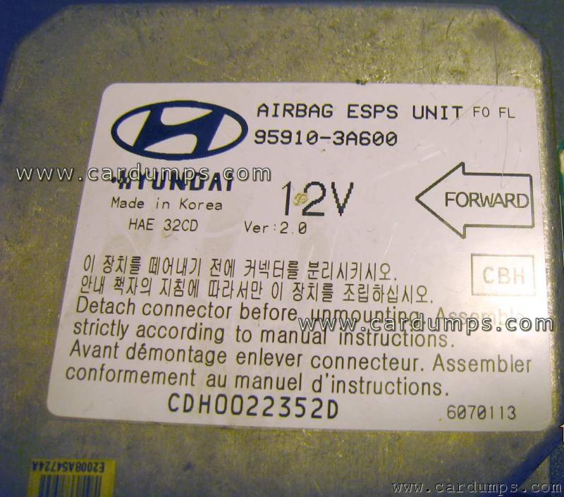 Hyundai Trajet 2007 airbag 68HC11E20 95910-3A600