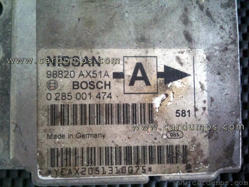 Nissan Micra airbag 68HC912D60 98820 AX51A Bosch 0 285 001 474