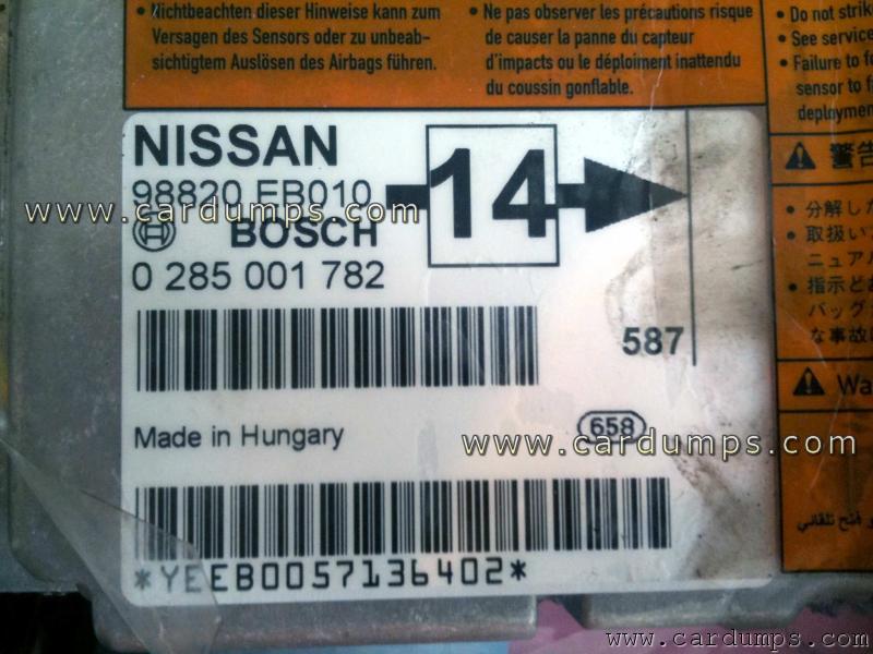 Nissan Navara airbag 68HC912D60 98820 EB010 Bosch 0 285 001 782
