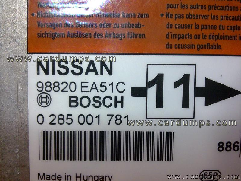 Nissan Pathfinder airbag 68HC912D60 98820 EA51C Bosch 0 285 001 781