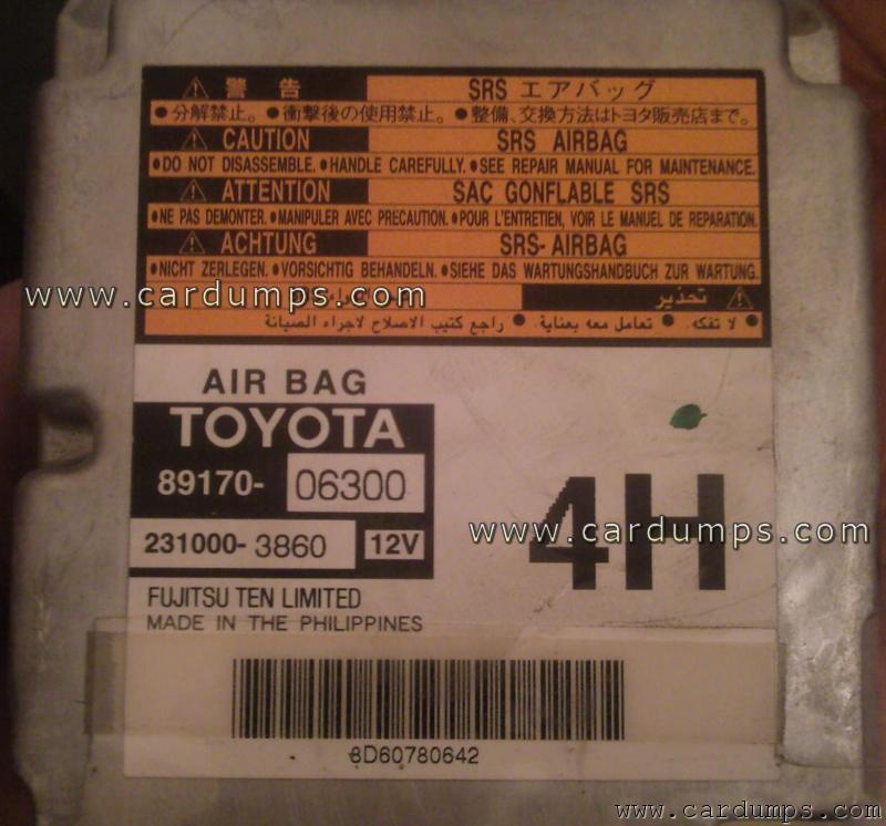 Toyota Camry airbag 93c57 89170-06300 Fujitsu Ten 231000-3860