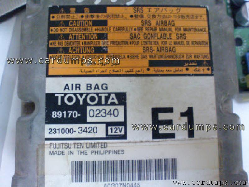 Toyota Corolla Altis airbag 93c56 89170-02340 Fujitsu Ten 231000-3420