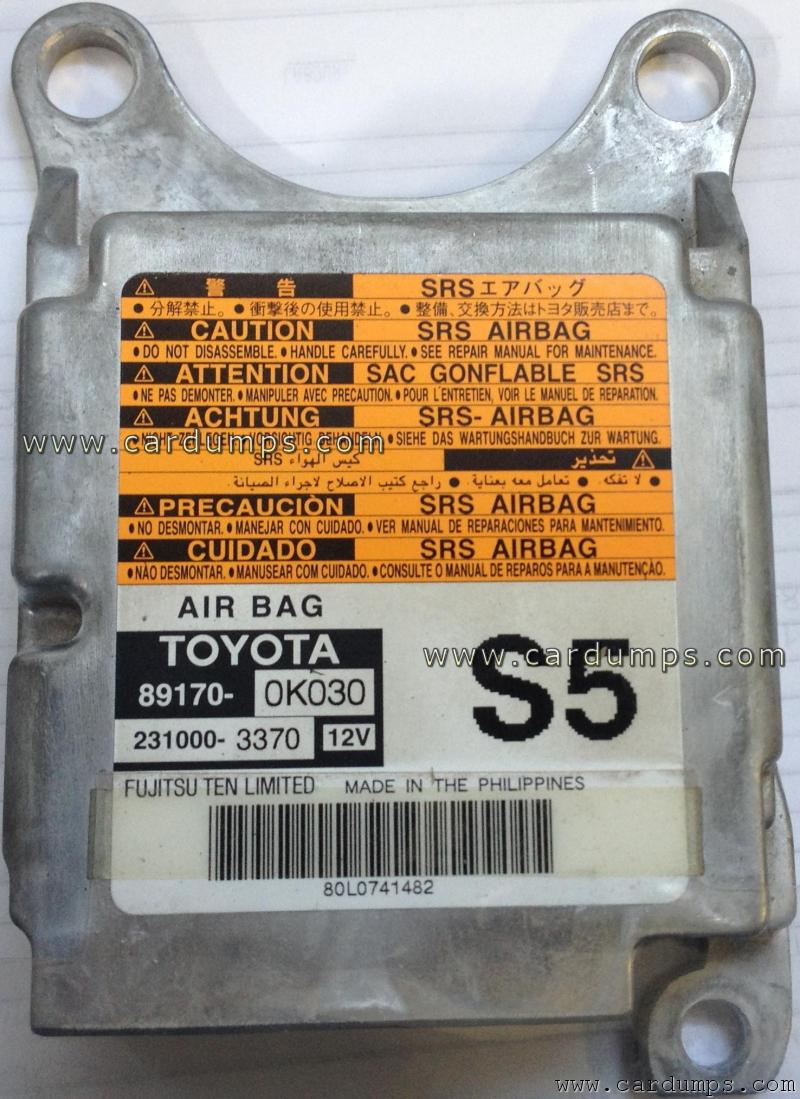 Toyota Fortuner airbag 93c56 89170-0К030 Fujitsu Ten 231000-3370