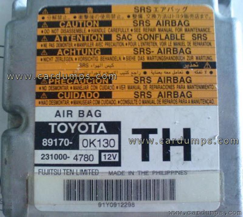 Toyota Hilux airbag 93c56 89170-0K130 Fujitsu Ten 23100-4780