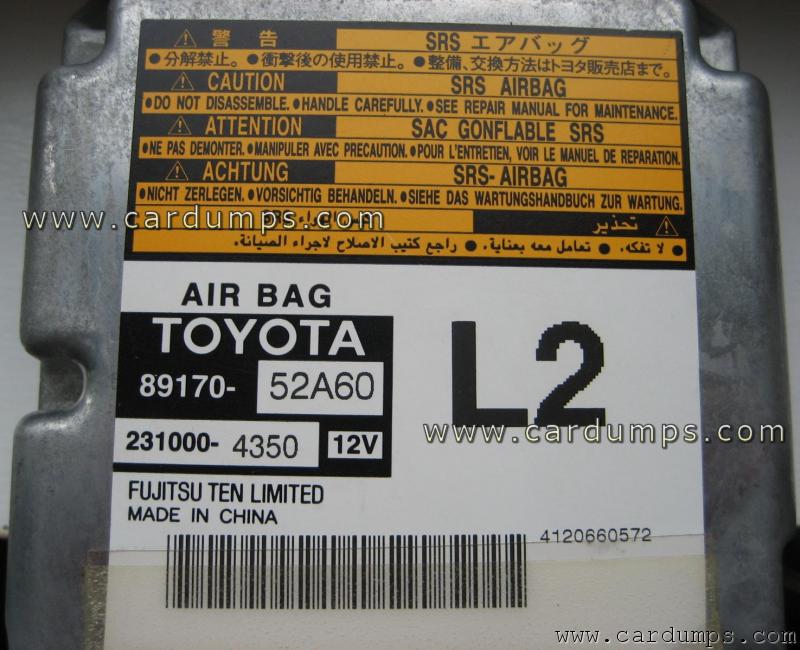 Toyota Yaris airbag 93c56 89170-52610 Fujitsu Ten 231000-3350