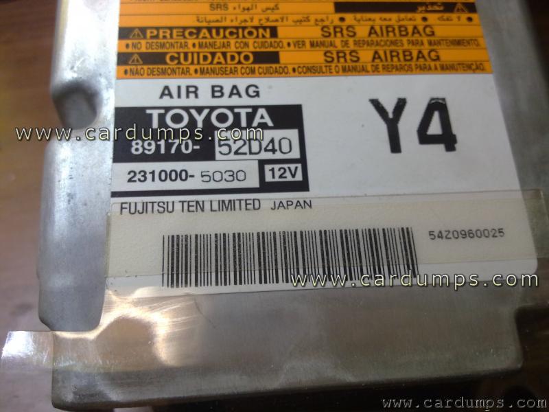 Toyota Yaris airbag 93c66 89170-52D40 Fujitsu Ten 231000-5030