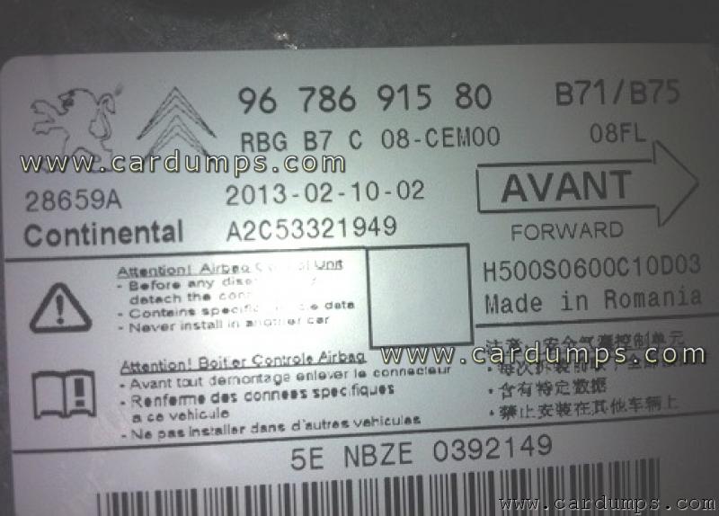 Citroen C4 2013 airbag 95640 96 786 915 80 Continental