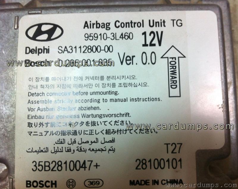 Hyundai Azera airbag 95320 95910-3L460 Delphi SA3112800-00 Bosch 0 285 001 835