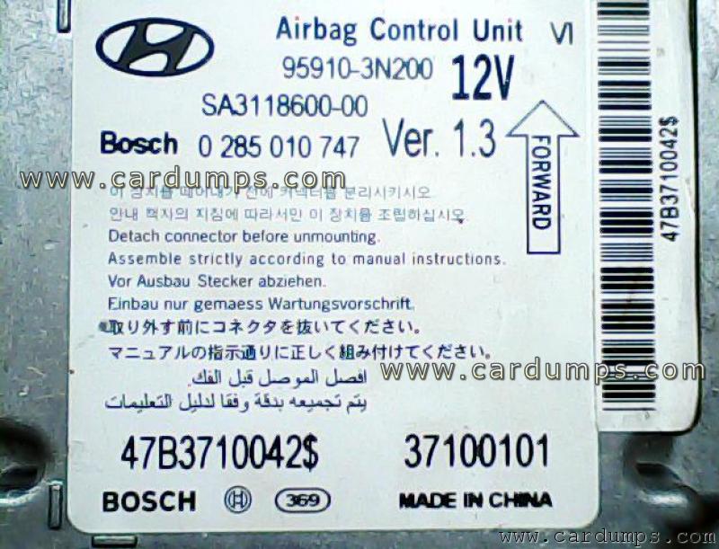 Hyundai Equus airbag 95640 95910-3N200 Delphi SA3118600-00 Bosch 0 285 010 747