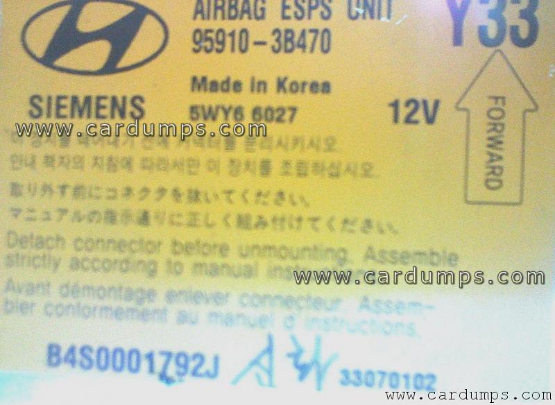 Hyundai Equus airbag 95080 95910-3B470 Siemens 5WY66027