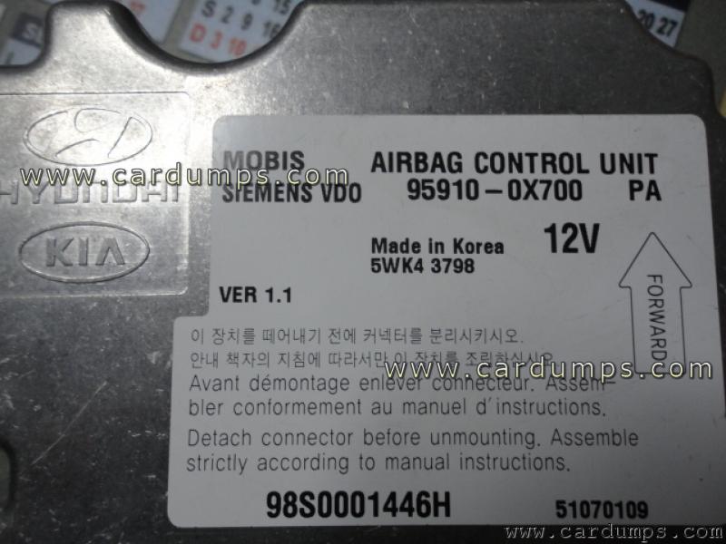 Hyundai i10 2010 airbag 95640 95910-0X700 Siemens 5WK43798