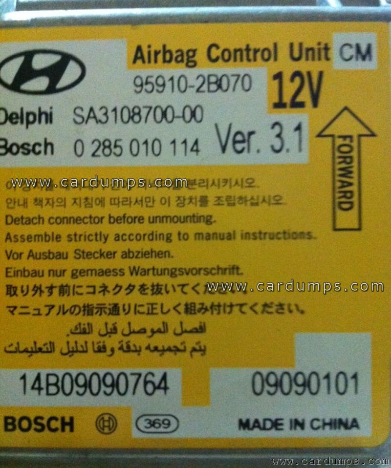 Hyundai Santa FE airbag 95320 95910-2B070 Delphi SA3108700-00 Bosch 0 285 010 114