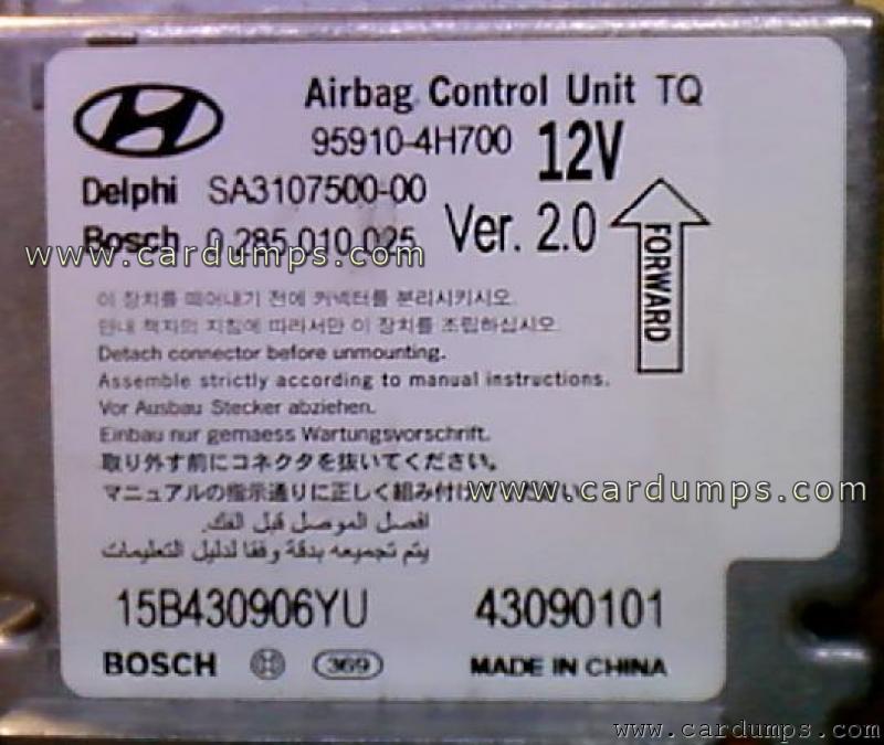 Hyundai Starex airbag 95320 95910-4H700 Delphi SA3107500-00 Bosch 0 285 010 025