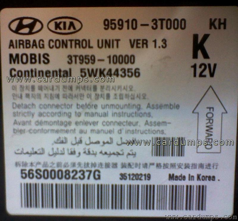 Kia K-9 airbag 95128 95910-3T000 Mobis 3T959-10000 Continental 5WK44356