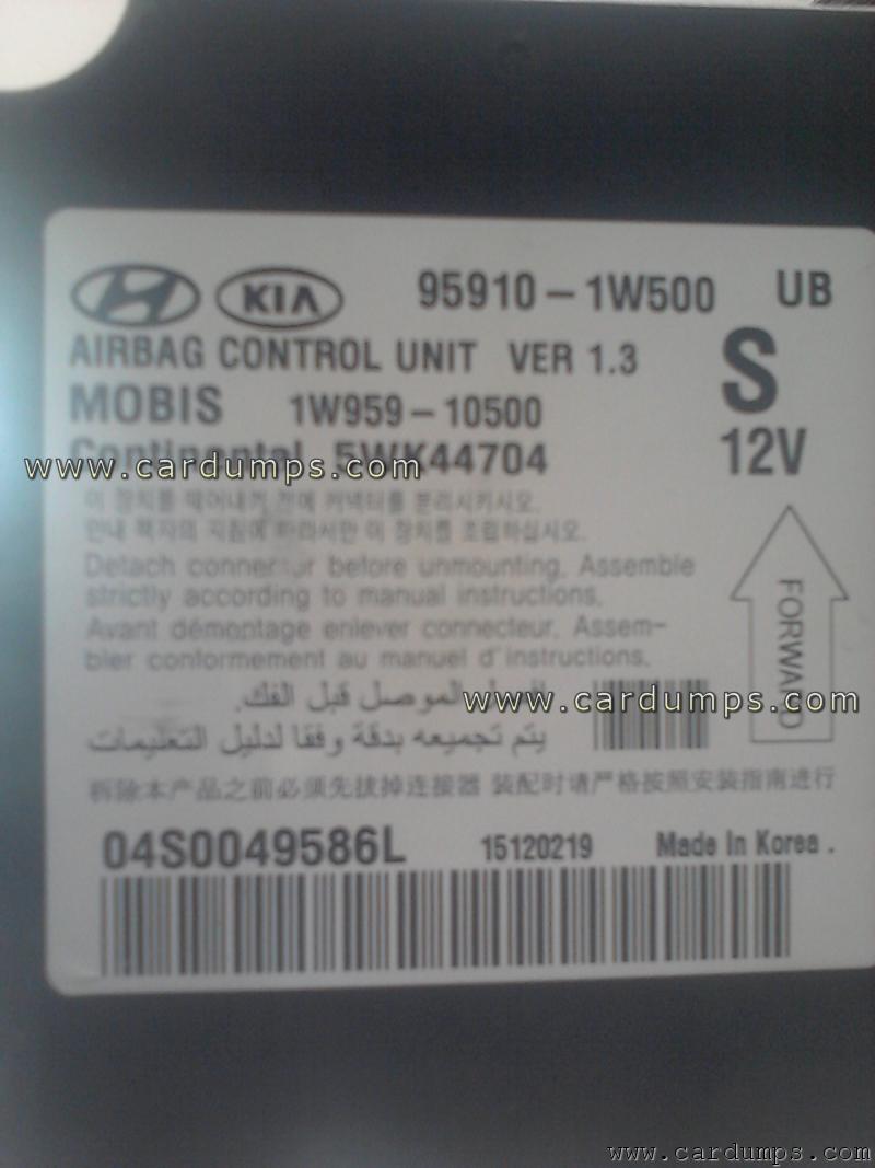 Kia Pride 2012 airbag 95128 95910-1W500 Mobis 1W959-10500 Continental 5WK44704