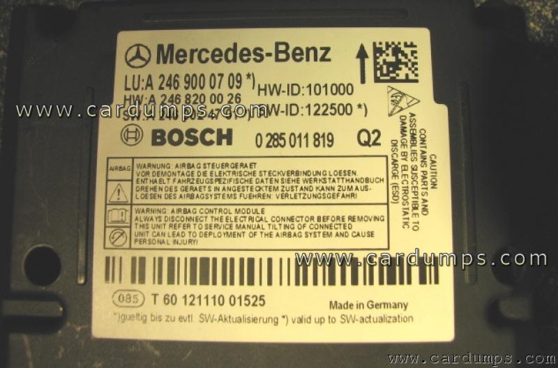 Mercedes W246 airbag 95128 A 246 900 07 09 Bosch 0 285 011 819