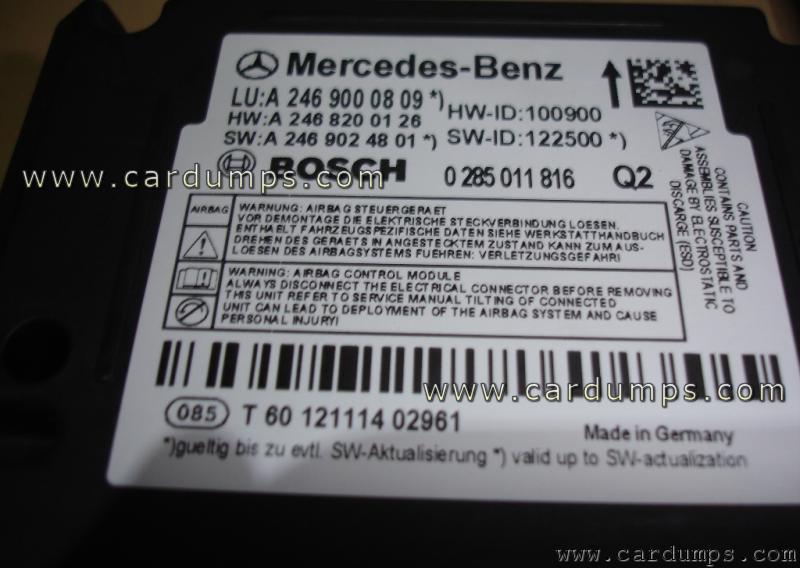 Mercedes W246 airbag 95128 A246 900 08 09 Bosch 0 285 011 816